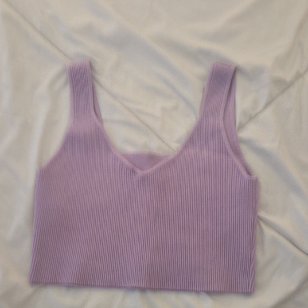 Abound Lavender Ribbed Crop Top